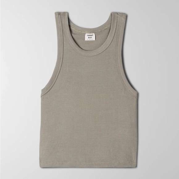 Aritzia Sunday Best Honor Tank in Dry Basil Green NWT - Picture 2 of 10